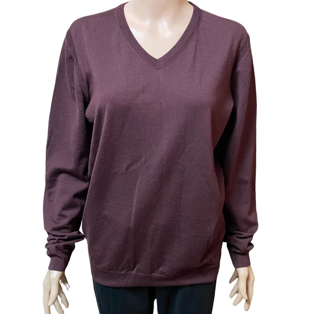 Boss Hugo Boss ExtraFine Merino Wool V-Neck Pullover Sweater Women’s Size L